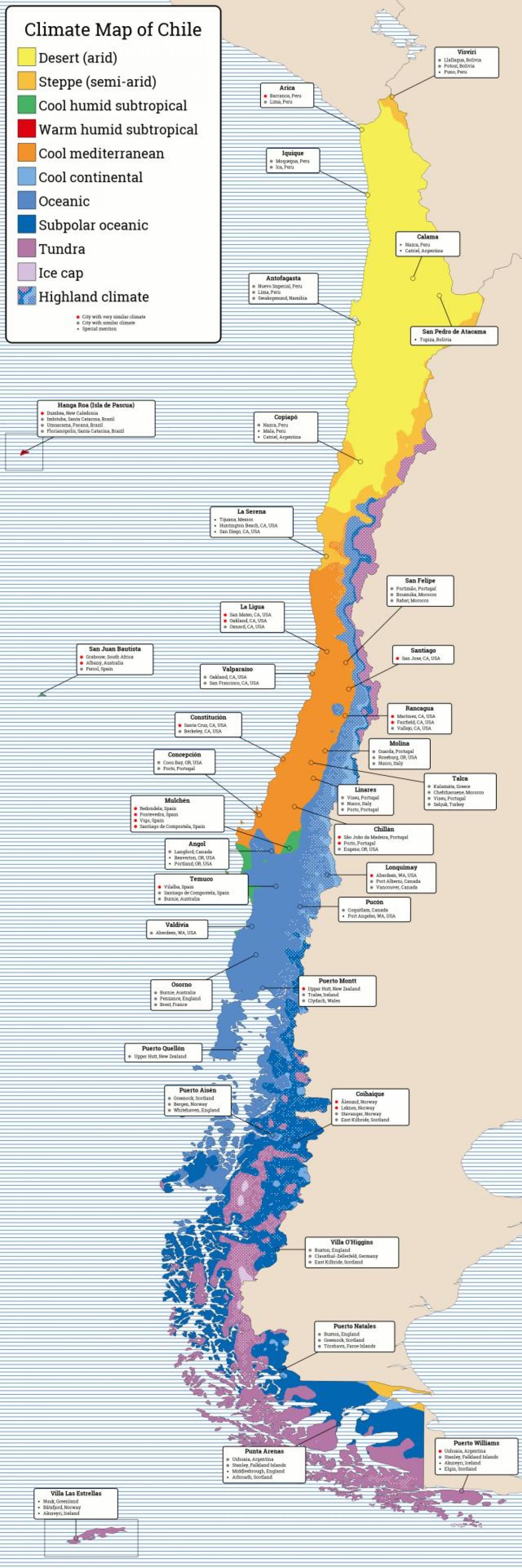 Mapa do Chile clima