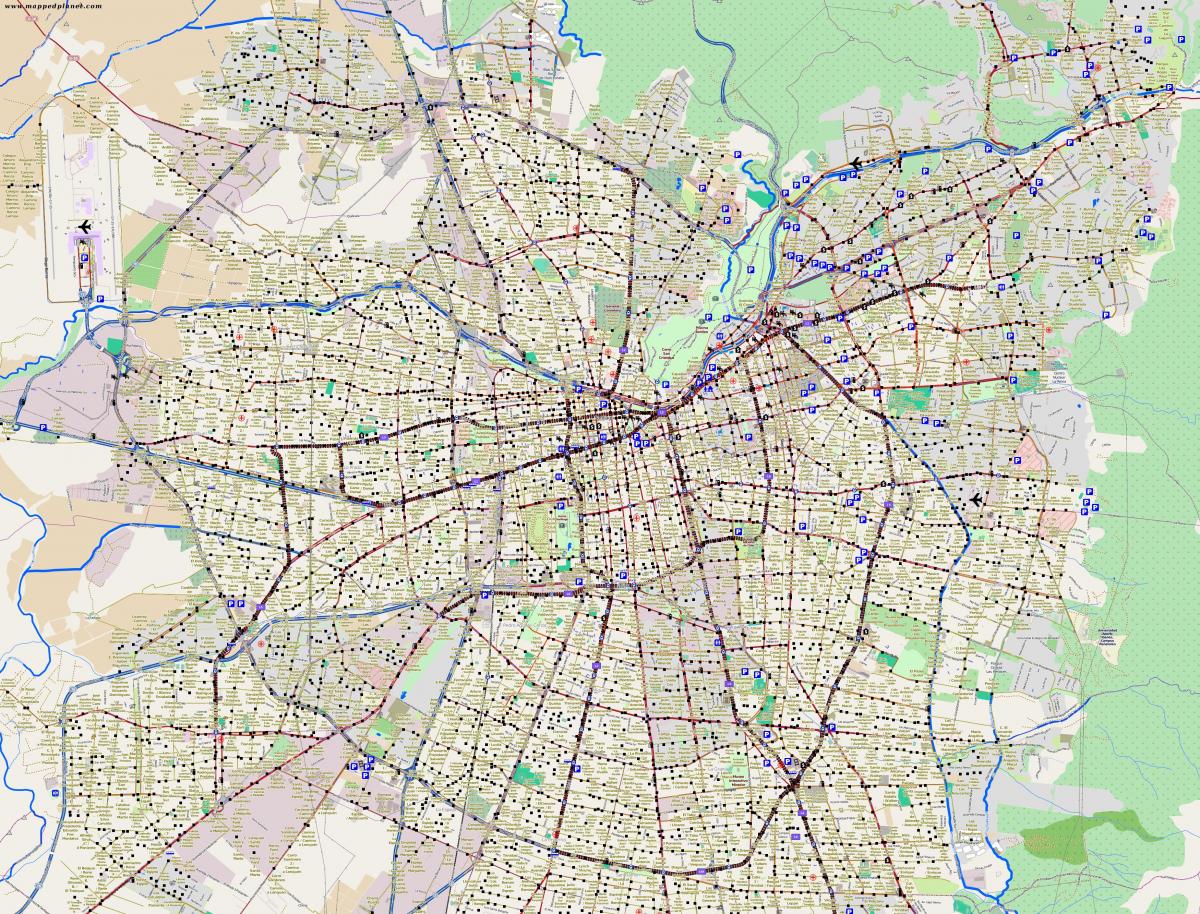 mapa da cidade de santiago do Chile