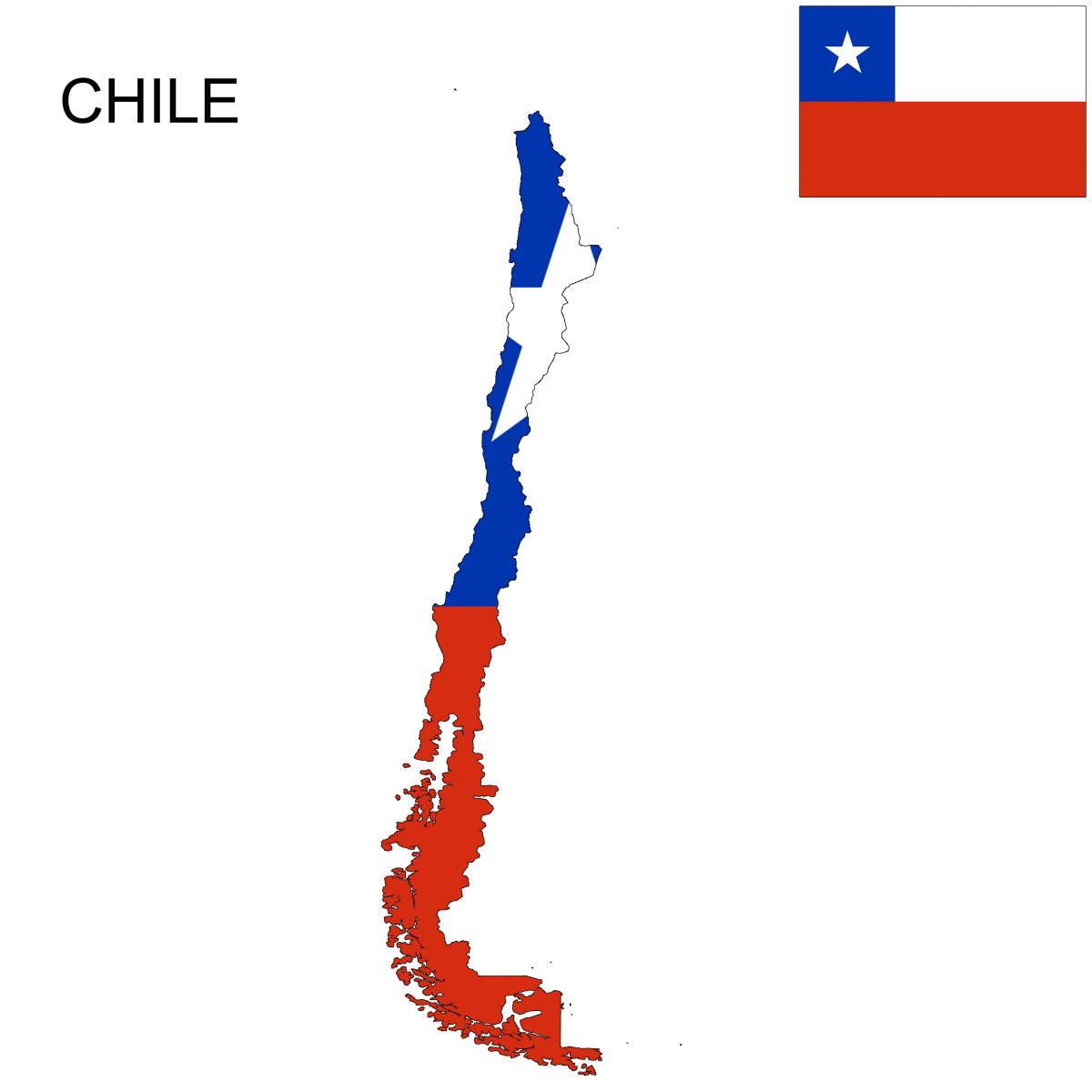 Chile mapa bandeira