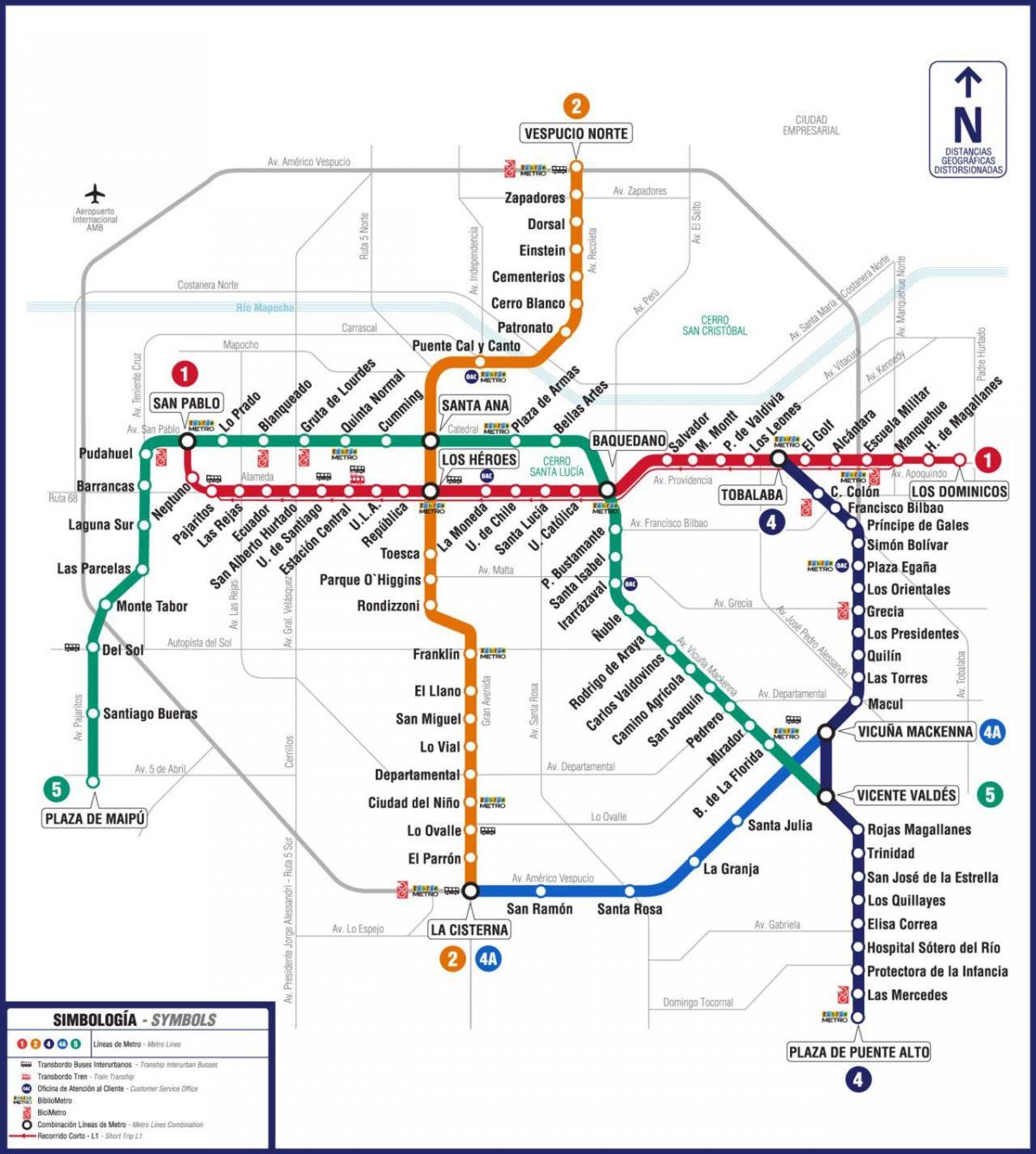 Mapa do Chile metrô