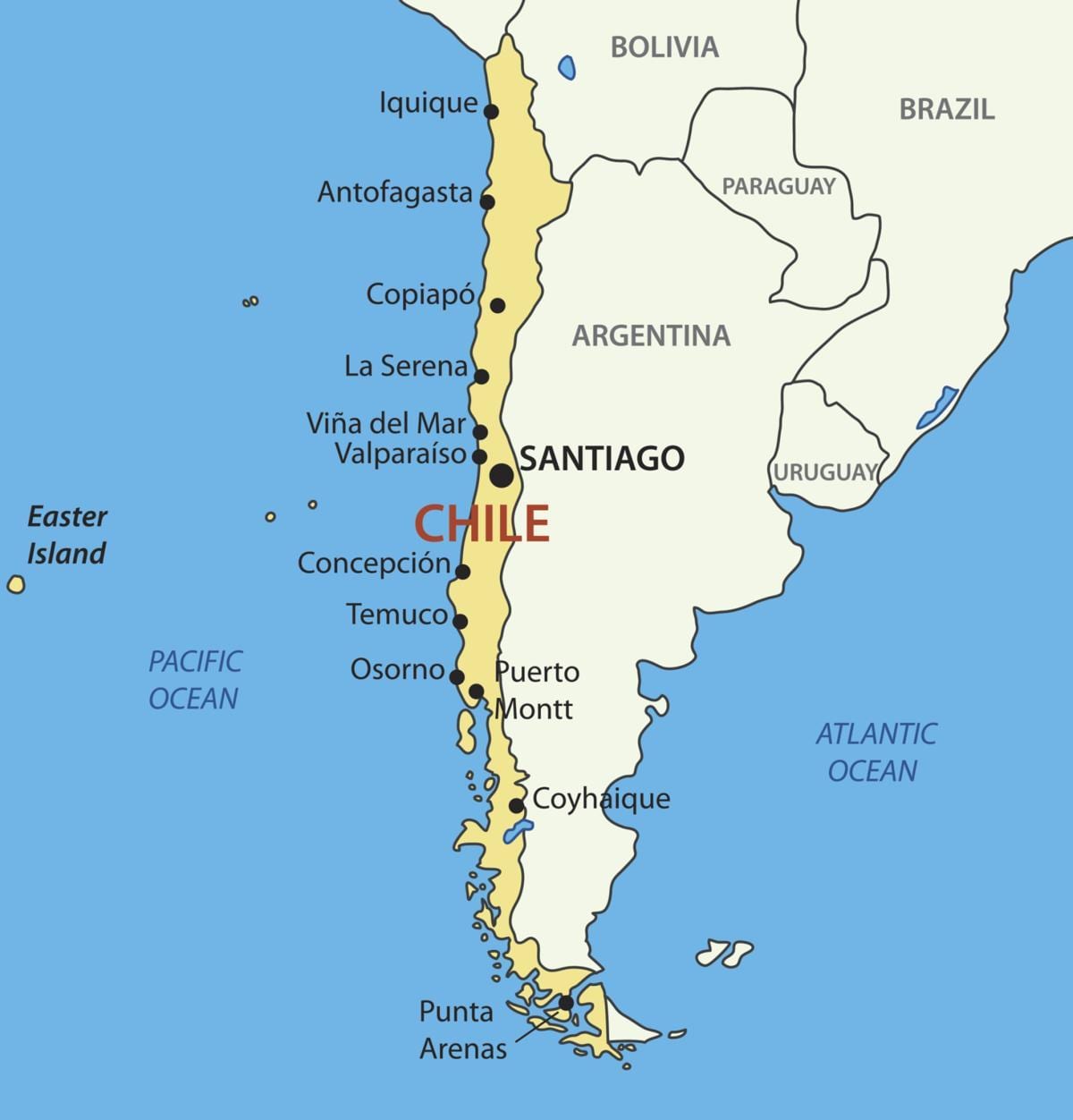Mapa do Chile país