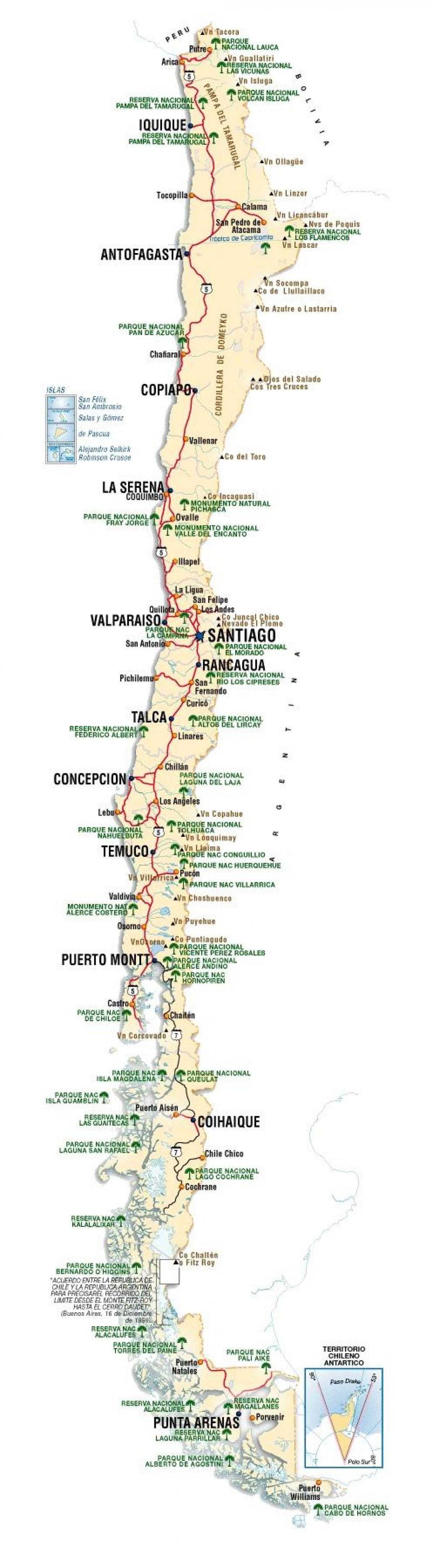 Chile atrações mapa