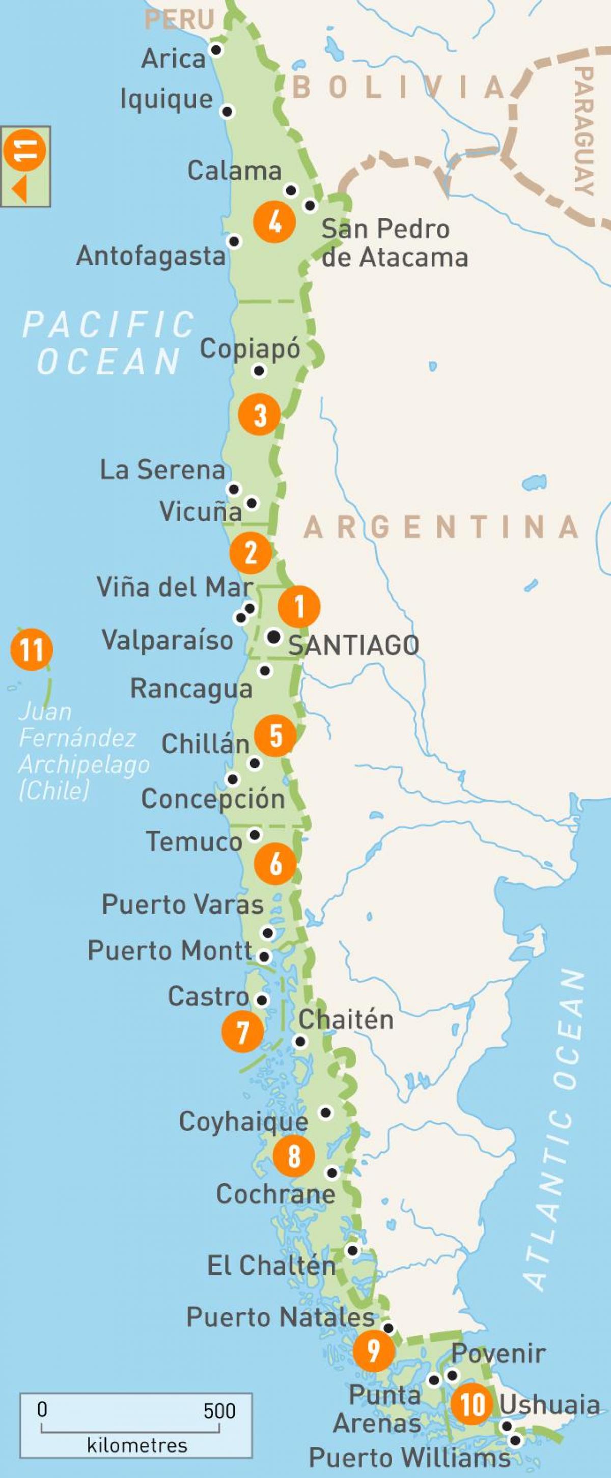 Chile províncias mapa