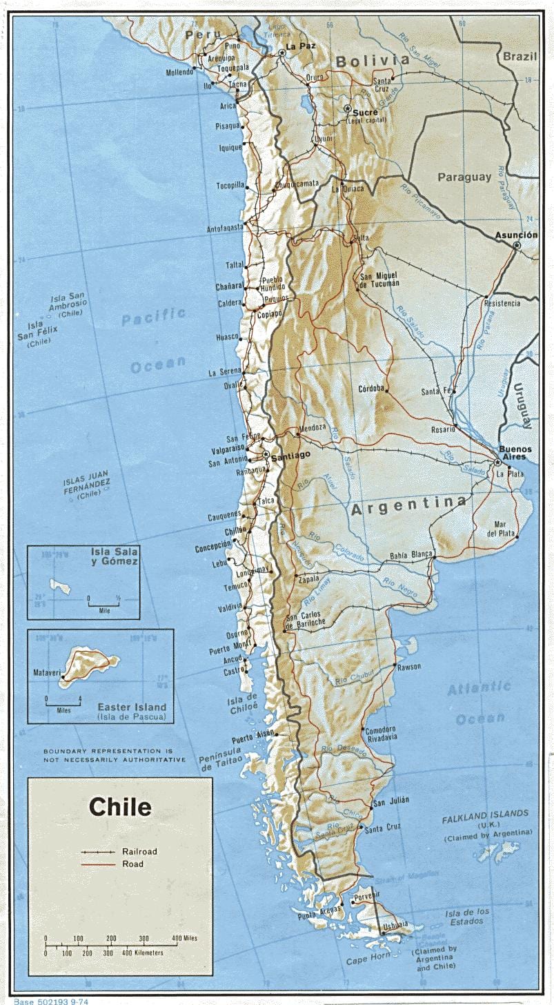 Chile mapa ferroviário