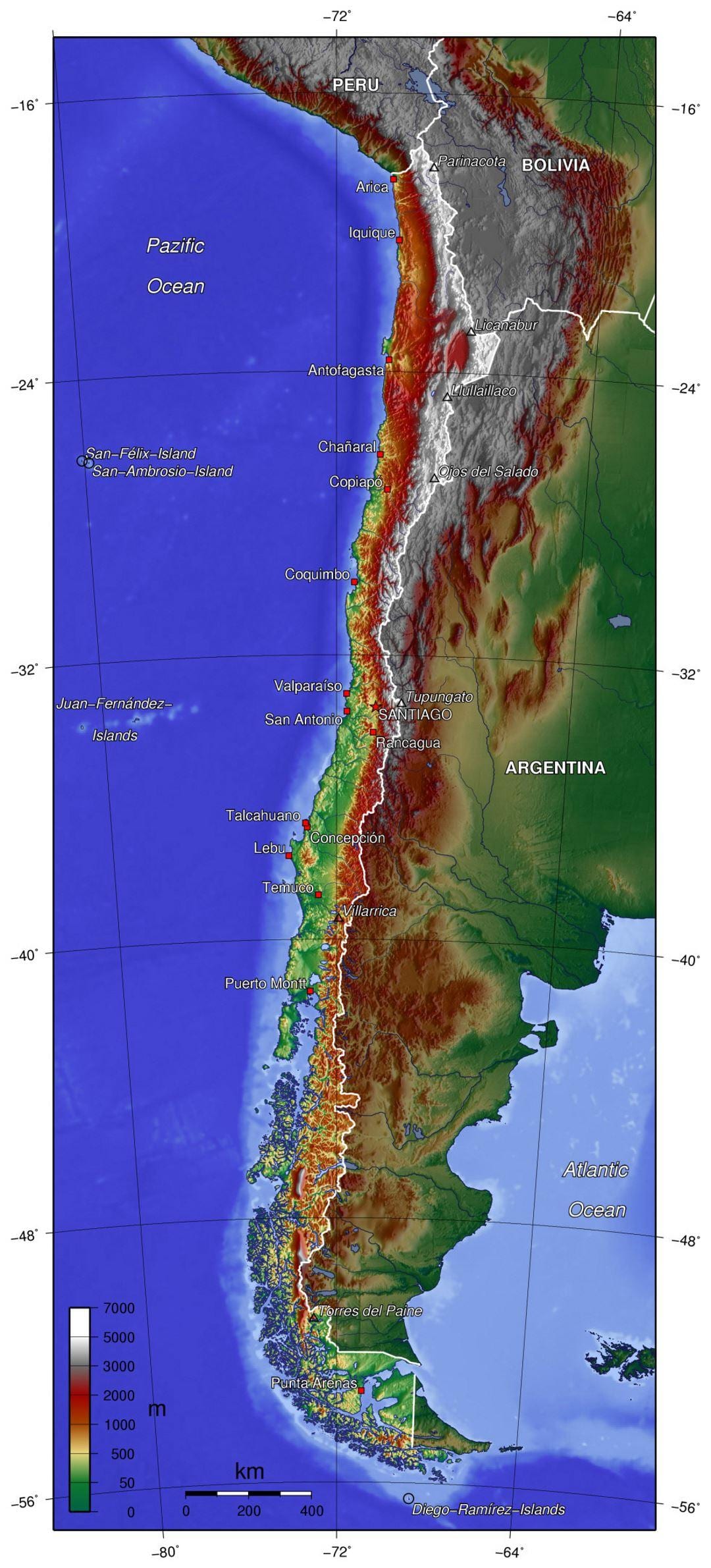 Chile geografia mapa