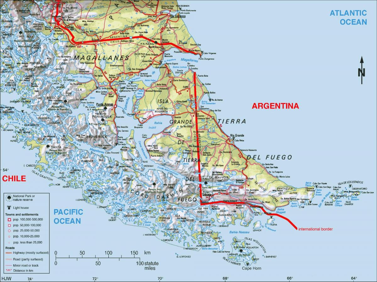 sul do Chile mapa