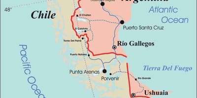 Mapa da patagônia do Chile