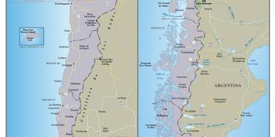 Mapa do Chile de viagens
