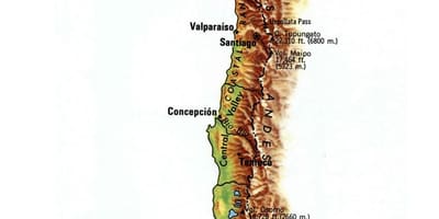 Mapa do Chile topográfico
