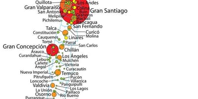 Chile densidade populacional mapa