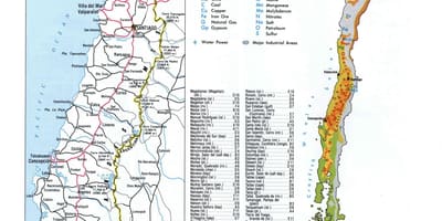Mapa do Chile recursos naturais 