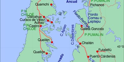 Mapa de chiloé Chile