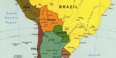 Mapa de localizar no Chile