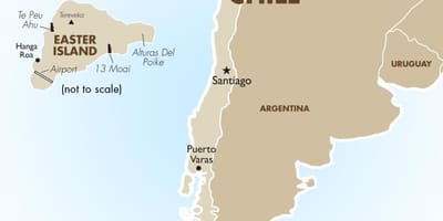 Mapa do Chile, incluindo a ilha de páscoa